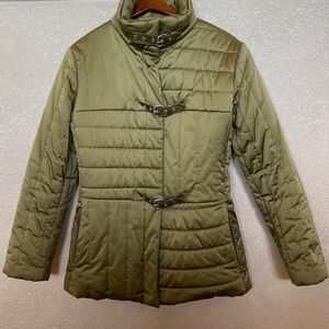 Allegri fitted satin jacket, green